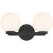Ardeva 2 Light 14 inch Matte Black Bathroom Vanity Light Wall Light