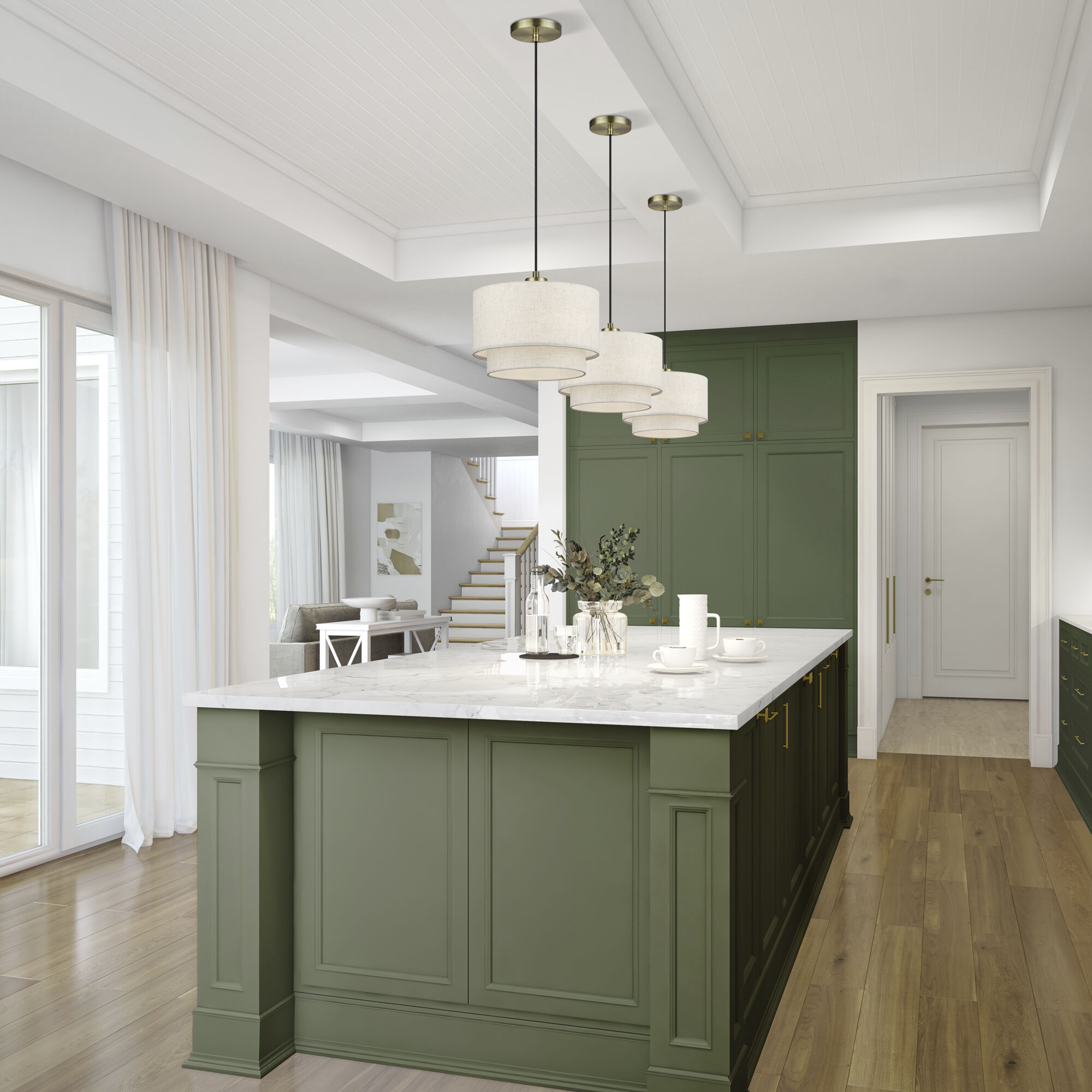 Manorwood 1 Light 12 inch Antique Brass Pendant Ceiling Light