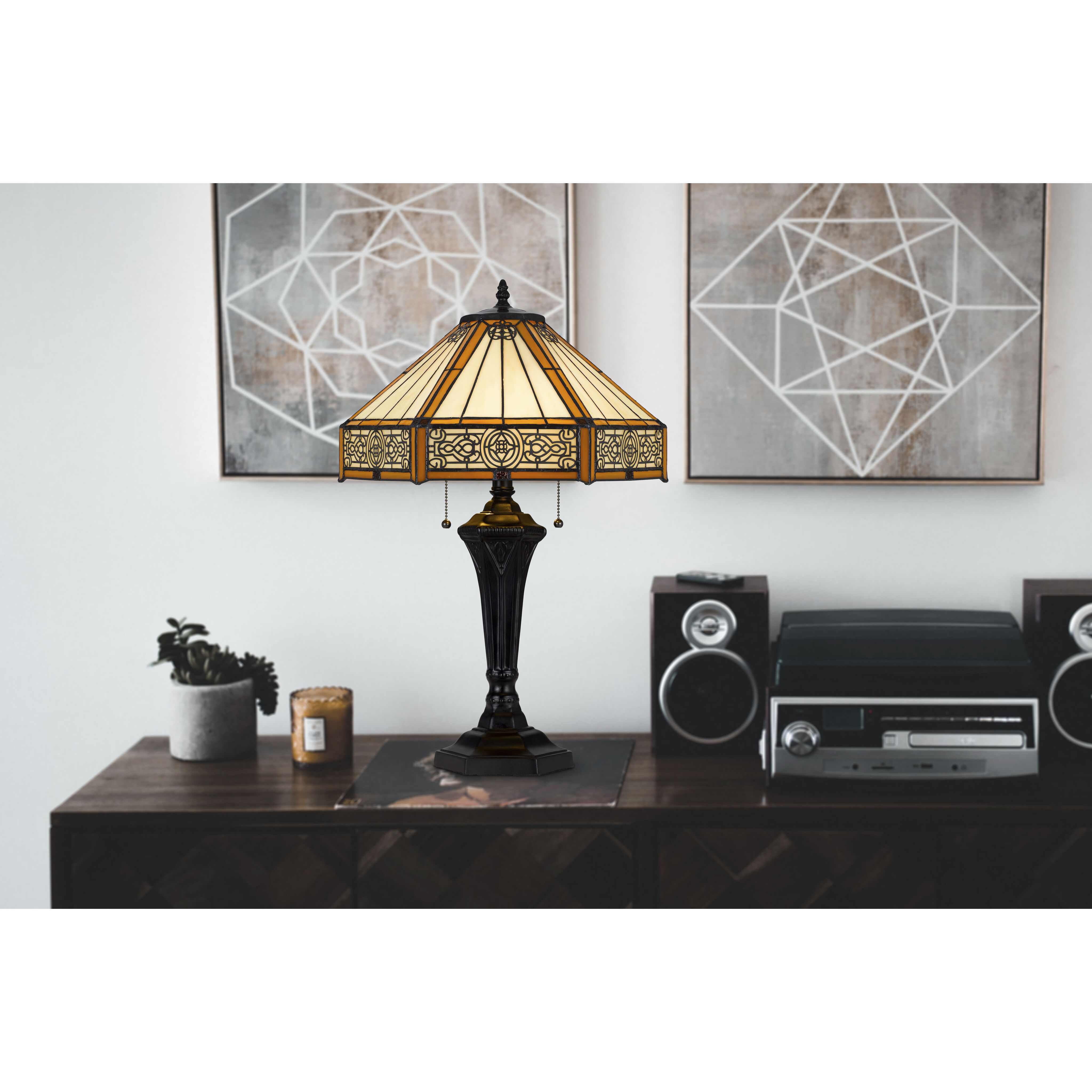 3112 Tiffany 24 inch 60.00 watt Dark Bronze Table Lamp Portable Light