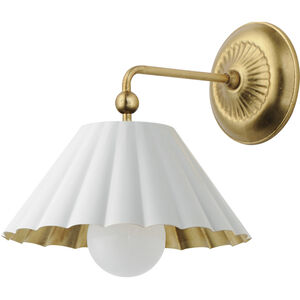 Primrose 1 Light 10 inch Matte White and Gold Leaf Wall Sconce Wall Light