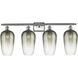 Ballston Brookhaven Flute 4 Light 37 inch Brushed Satin Nickel Bath Vanity Light Wall Light in Slate Glass