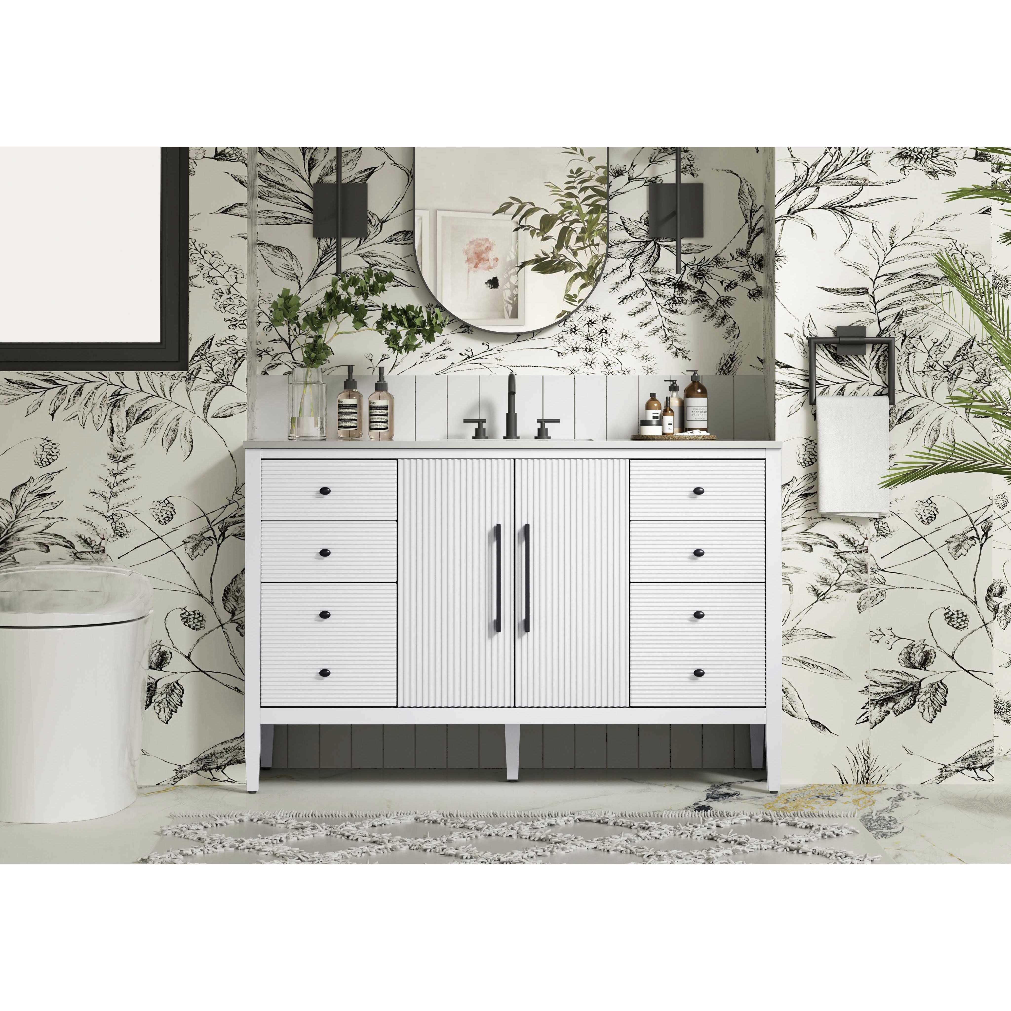 Blakely 54 X 34 inch White Bathroom Vanity Cabinet