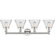 Cone 4 Light 33.5 inch Polished Nickel Bath Vanity Light Wall Light in Seedy