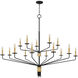 Alexander 15 Light 55 inch Matte Black Chandelier Ceiling Light