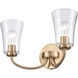 Emily 2 Light 17 inch Brushed Gold Vanity Light Wall Light