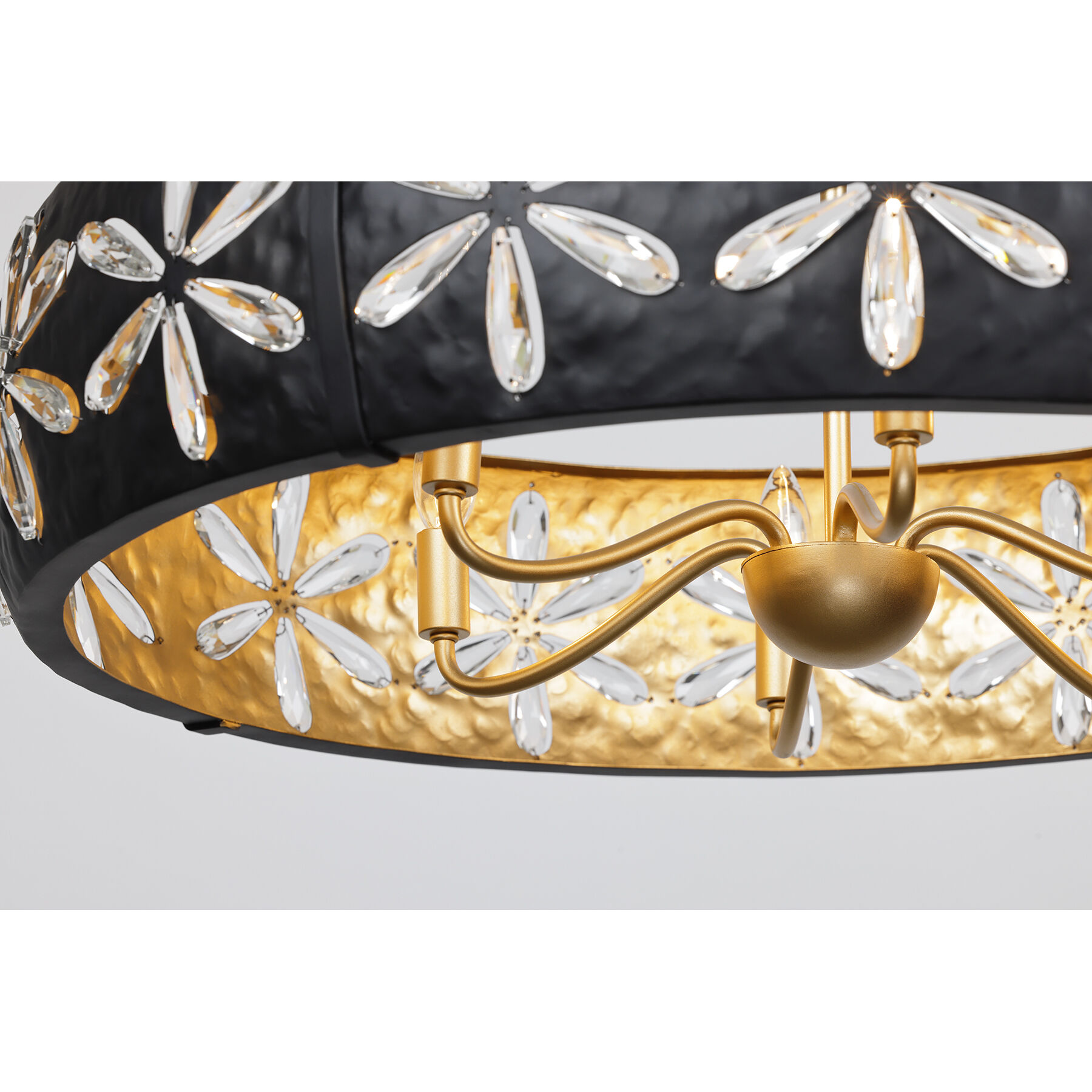 Venice 6 Light 30 inch Metropolis Black and Gold Chandelier Ceiling Light