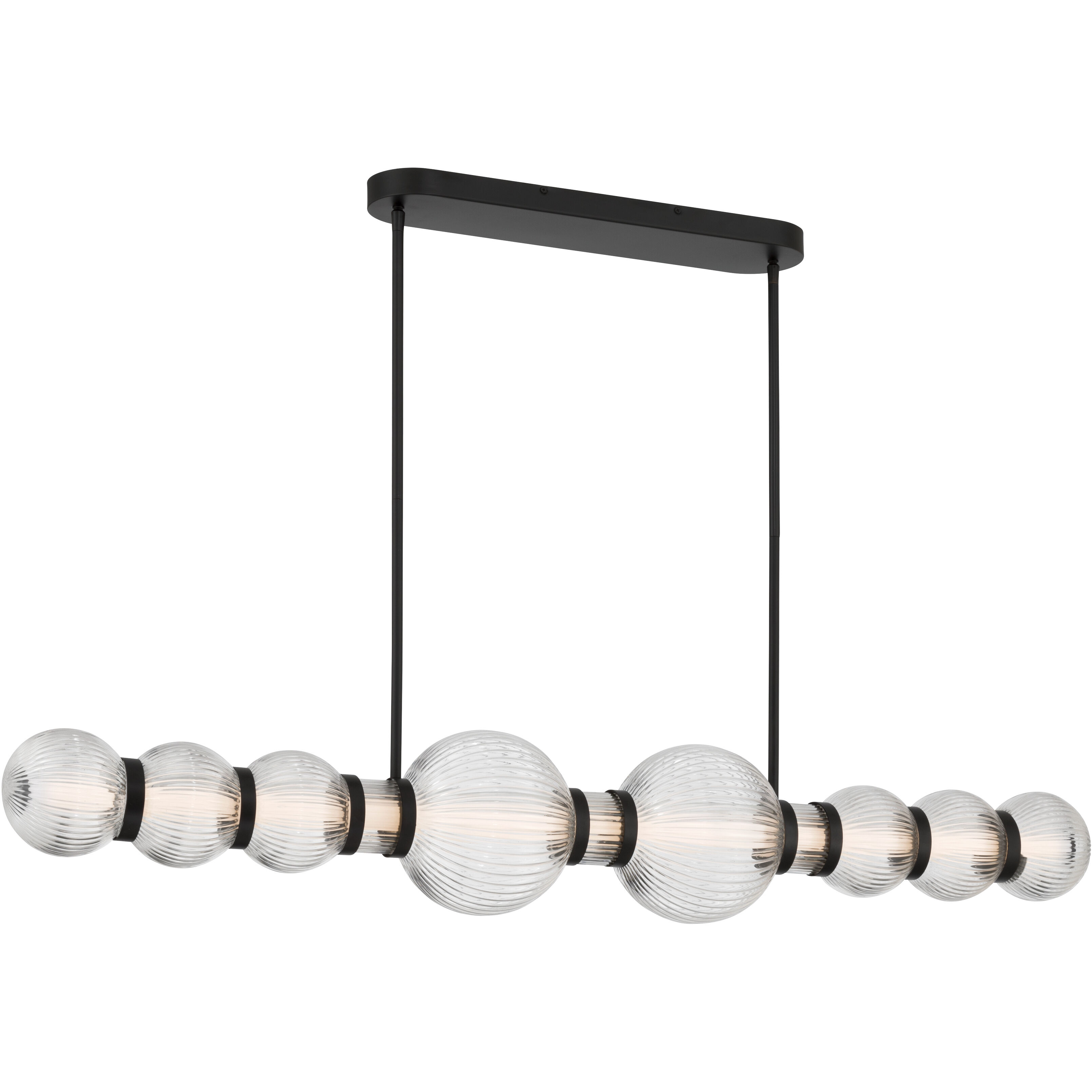 Cordel LED 50.25 inch Dark Matte Black Linear Chandelier Ceiling Light