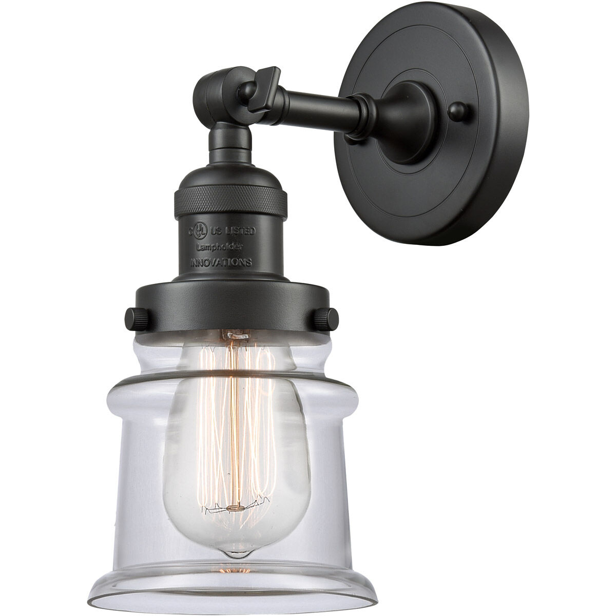 Franklin Restoration Small Canton 1 Light 6 inch Oil Rubbed Bronze Semi-Flush Mount Ceiling Light in Clear Glass, Franklin Restoration