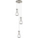 Owego 3 Light 12.63 inch Brushed Satin Nickel Multi Pendant Ceiling Light in Clear Glass