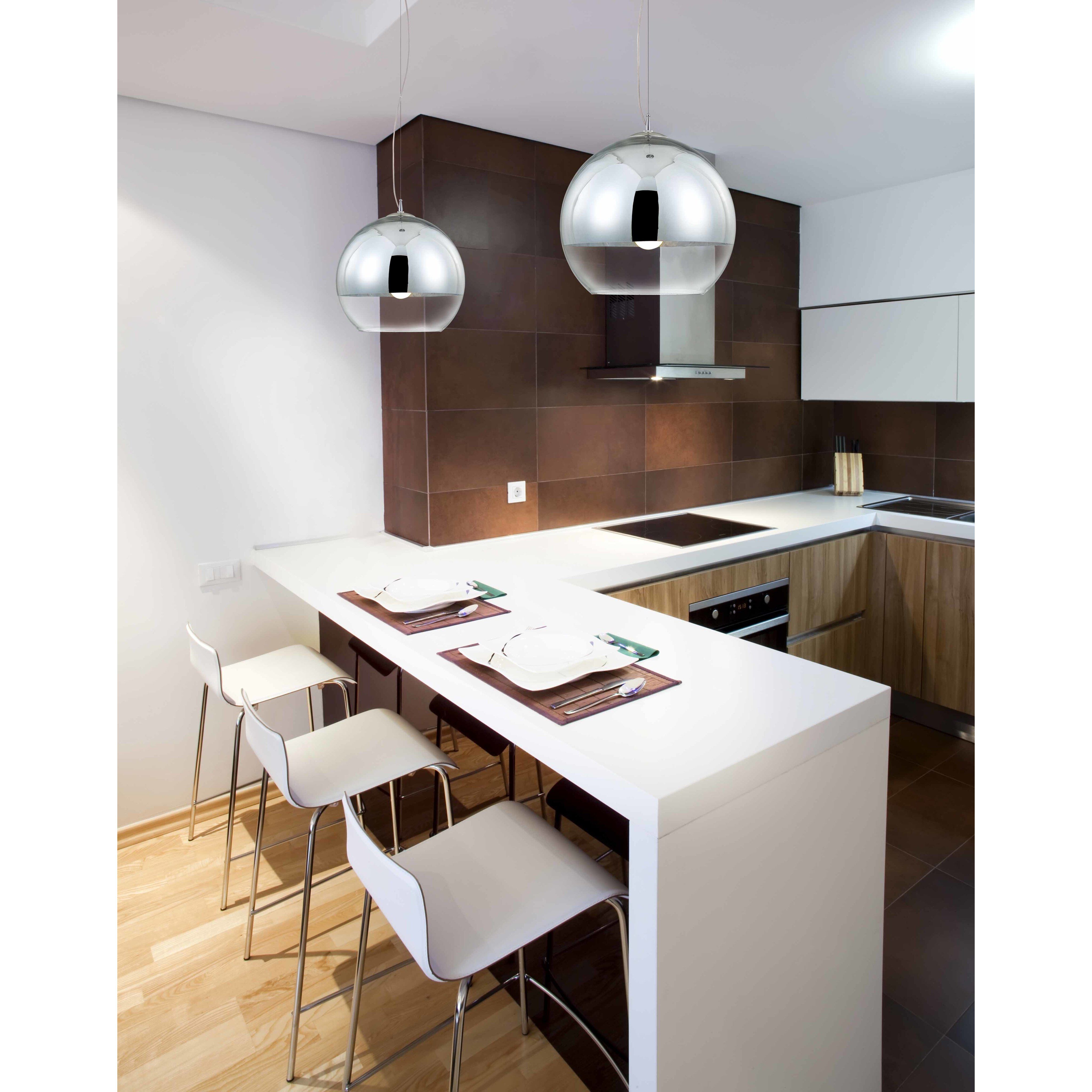 Chromos 1 Light 9.75 inch Chrome Mini Pendant Ceiling Light, Small