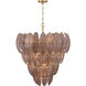 Marclaire 15 Light 32.75 inch Legacy Brass Pendant Ceiling Light in Brown Textured Handmade Glass