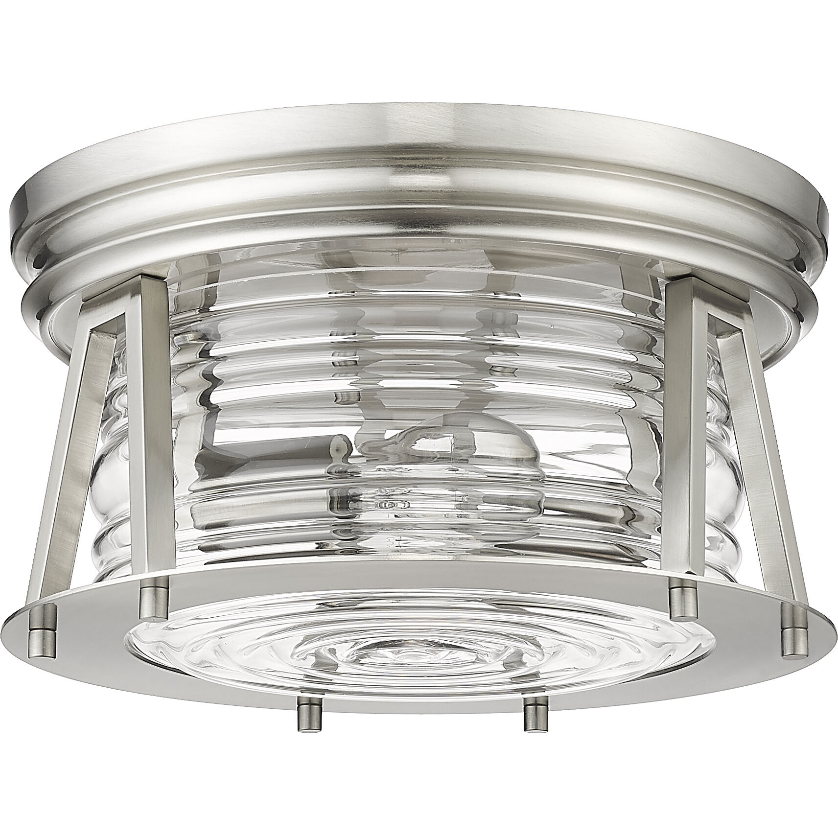 Cape Harbor 2 Light 12 inch Brushed Nickel Flush Mount Ceiling Light
