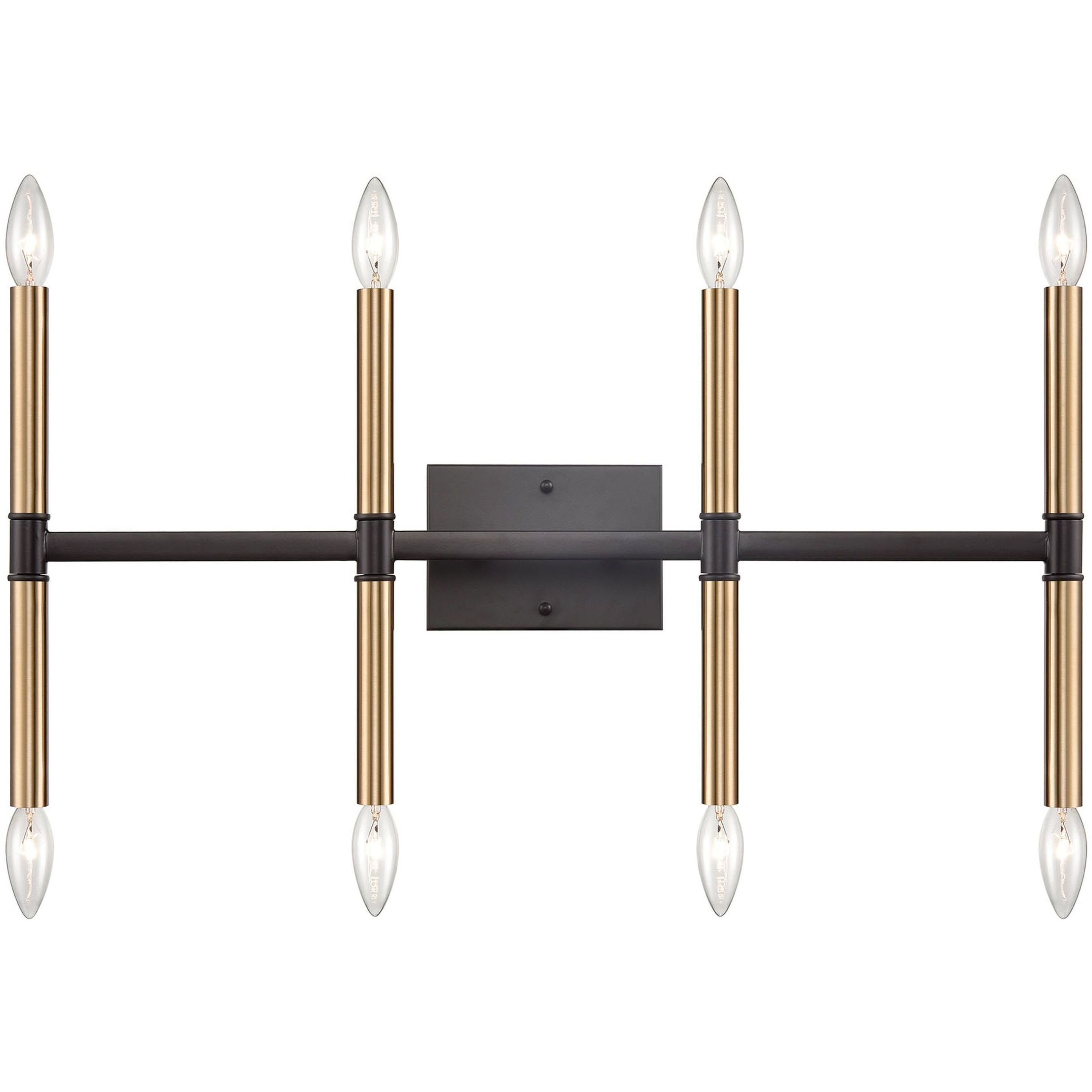 Notre Dame 8 Light 28 inch Oil Rubbed Bronze and Gold Bath Bar Wall Light