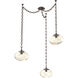 Nova 3 Light 19 inch Flat Bronze Swag Multi-Pendant Ceiling Light in Amber, Diamond Chain