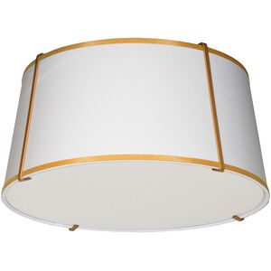 Trapazoid 3 Light 16 inch Gold Flush Mount Ceiling Light