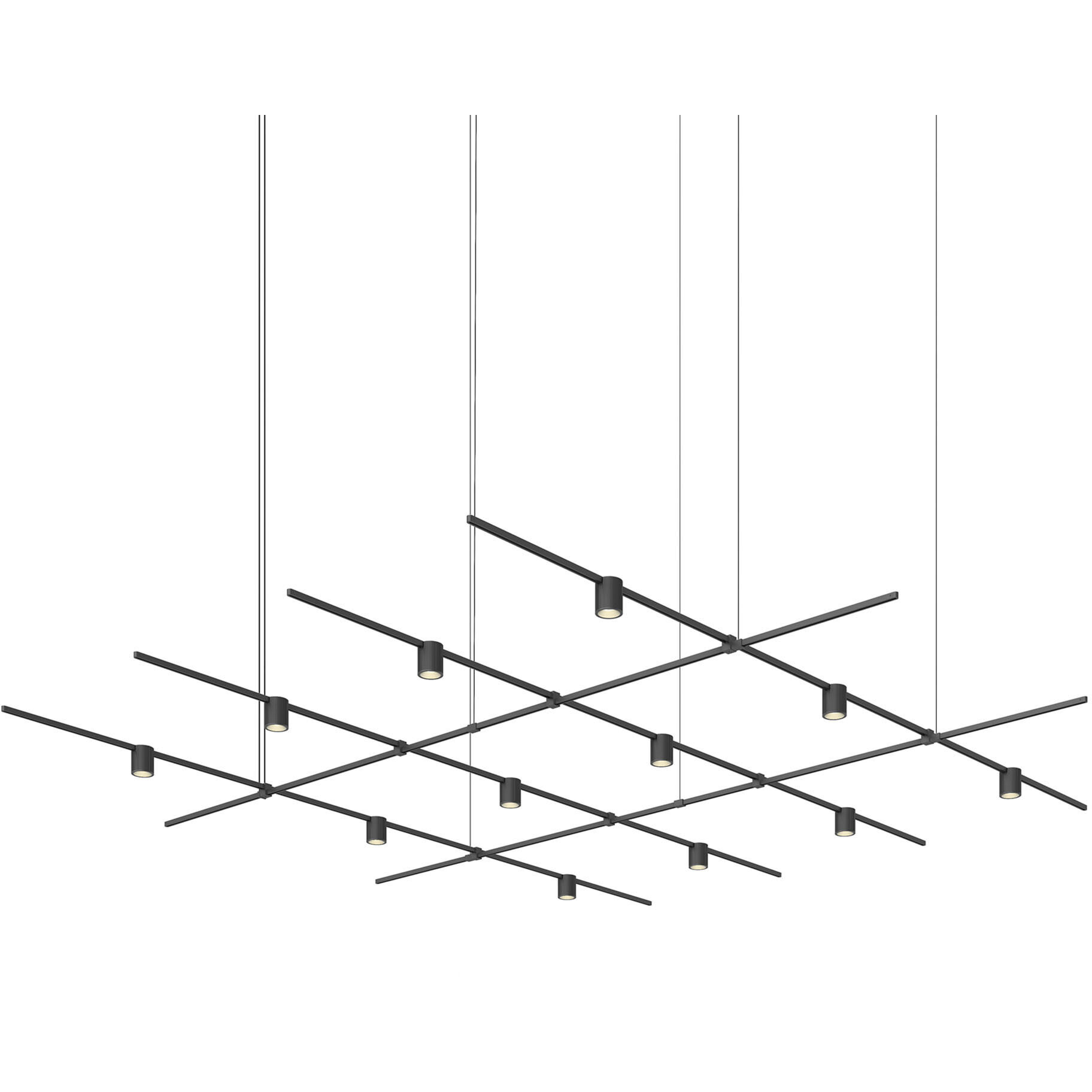 Suspenders LED 97 inch Satin Black Suspension Ceiling Light