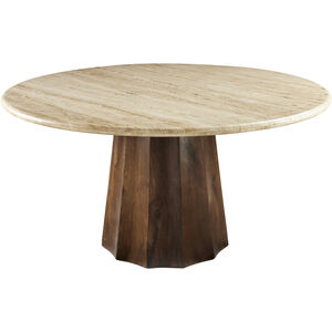 Linus 60 X 60 inch Wheat / Dark Brown Dining Table