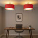 Stretch 1 Light 17 inch Weathered Brass Semi-Flush Mount Ceiling Light in Crimson Red Linen