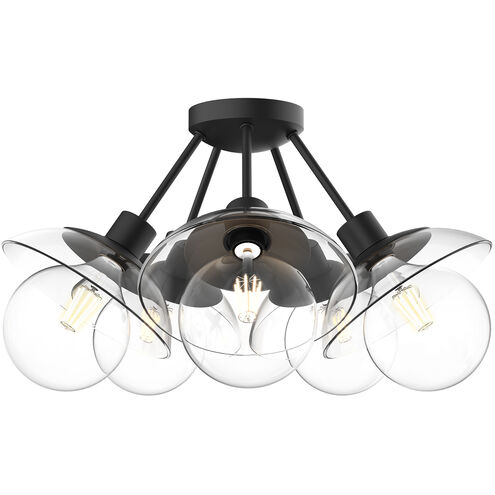 Alora Mood Francesca 5 Light 19.75 inch Matte Black Semi Flush Mount Ceiling Light