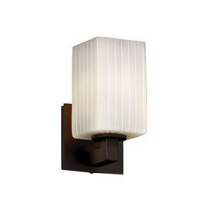 Fusion 1 Light 4.75 inch Dark Bronze Wall Sconce Wall Light in Square with Flat Rim, Incandescent, Ribbon Fusion