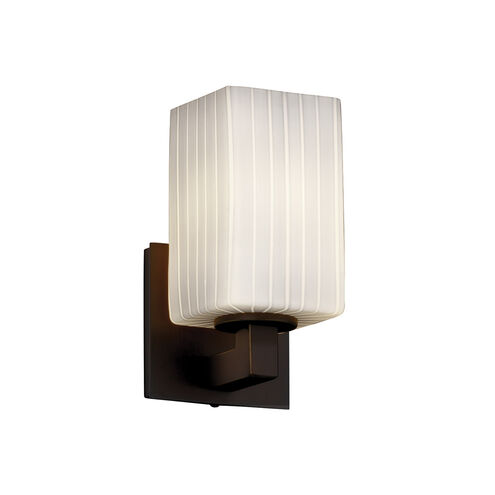 Fusion LED 4.75 inch Brushed Nickel Wall Sconce Wall Light in 700 Lm LED, Square with Flat Rim, Ribbon Fusion, Modular