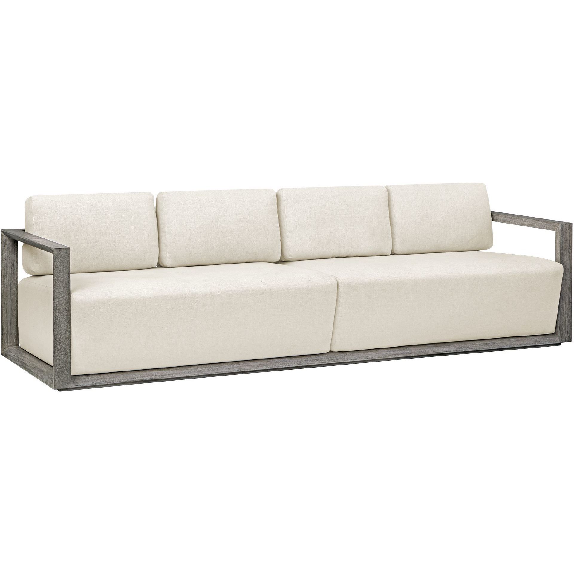 Remsen Weathered Gray and Oyster White Outdoor Sofa