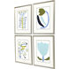 Florals Blue and Green and Multi and White Framed Art