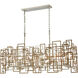 Gridlock 6 Light 44 inch Matte Gold Linear Chandelier Ceiling Light