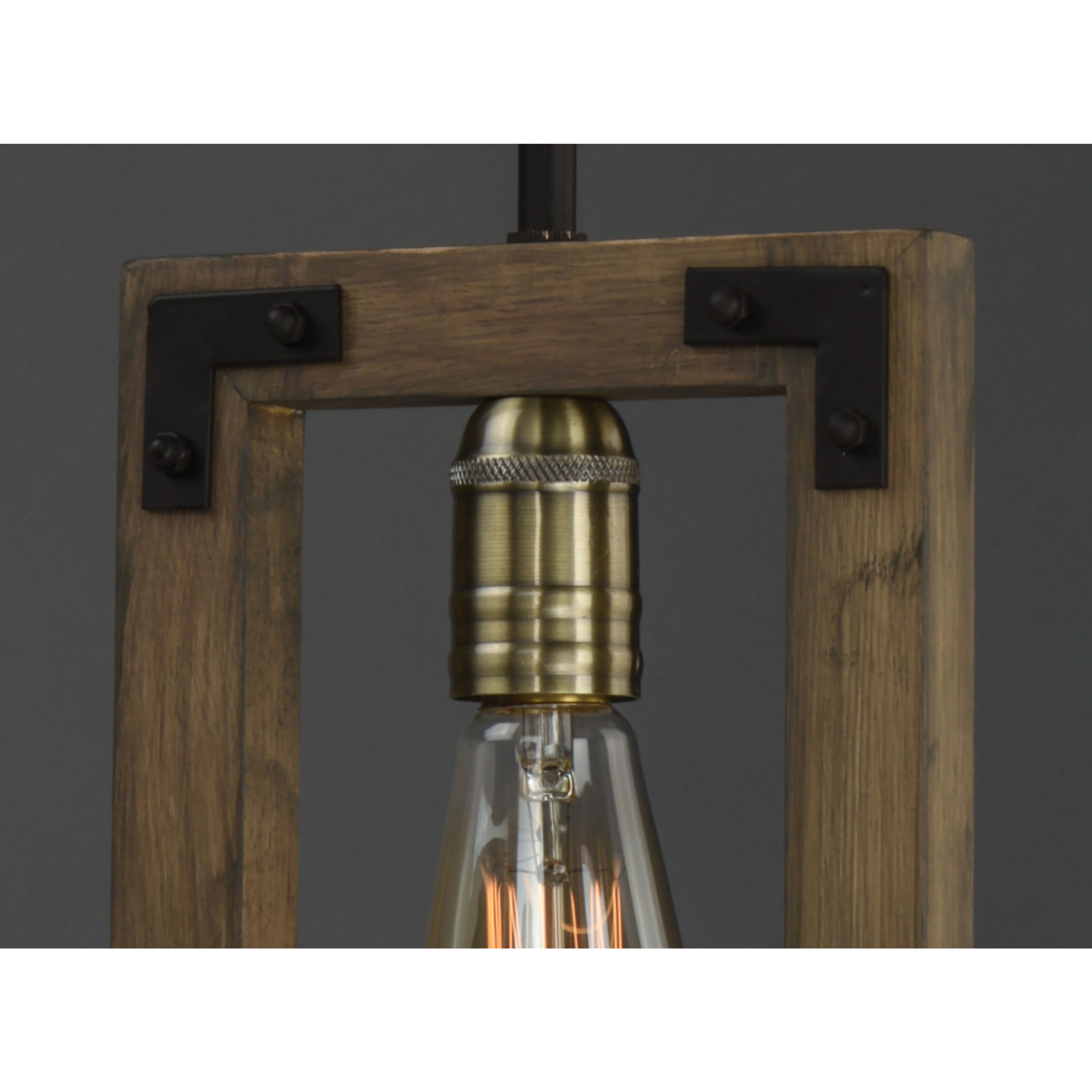 Lodge 1 Light 7 inch Weathered Oak/Bronze Mini Pendant Ceiling Light