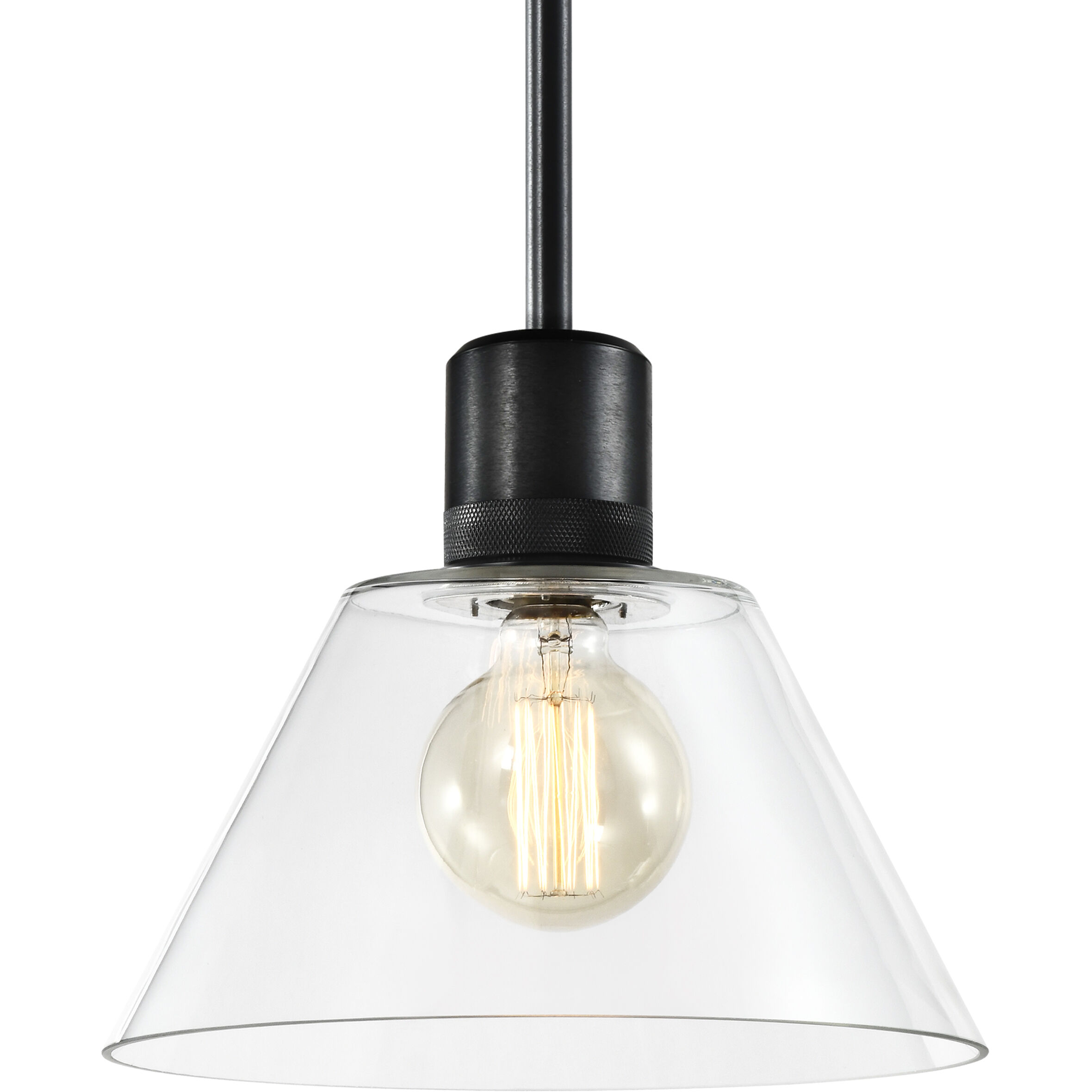 Zigrina 1 Light 11.75 inch Satin Brushed Black Pendant Ceiling Light