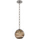 Terra 1 Light 9 inch Beige Silver Pendant Ceiling Light in Bronze Optic, Diamond Chain