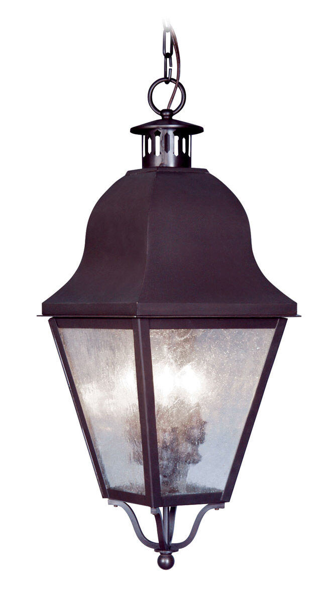 Amwell 3 Light 11 inch Bronze Outdoor Pendant Lantern