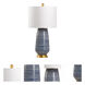Chelsea House 28.5 inch 100 watt Blue/White Glaze/Antique Gold Leaf Table Lamp Portable Light