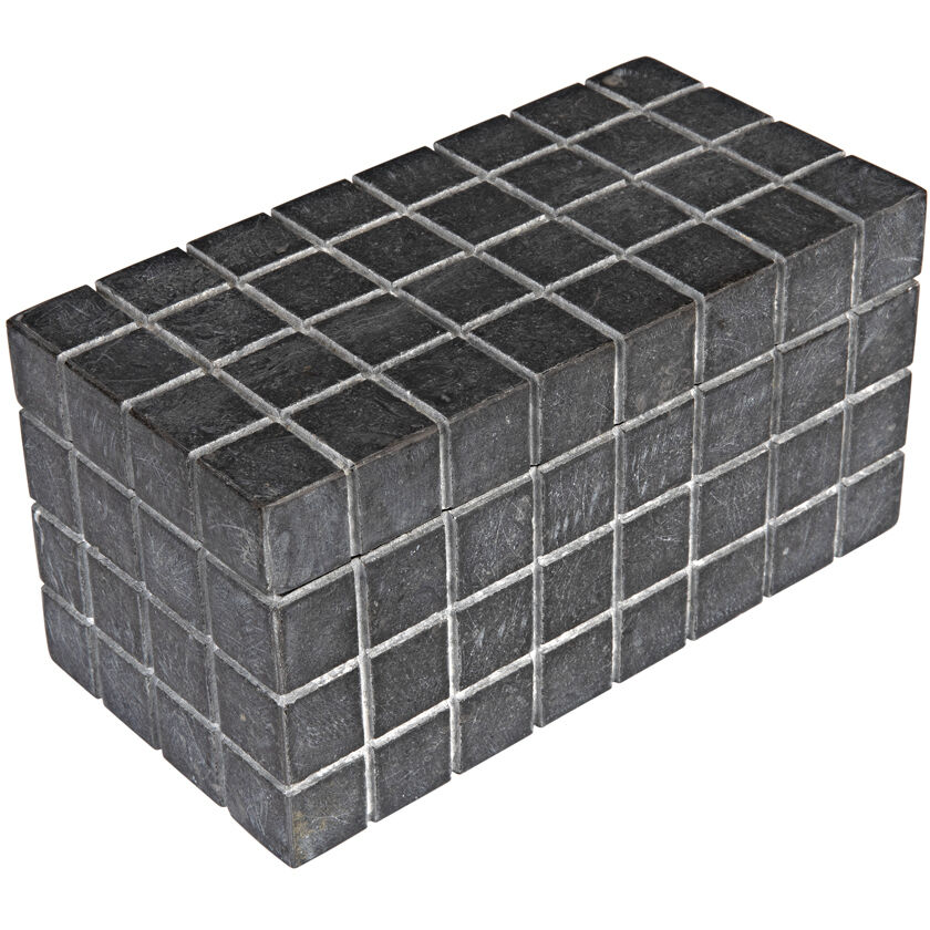Berlin 9 X 4.5 inch Black Marble Box, Set of 2