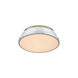 Duncan 2 Light 14 inch Aged Brass Flush Mount Ceiling Light in White, Damp