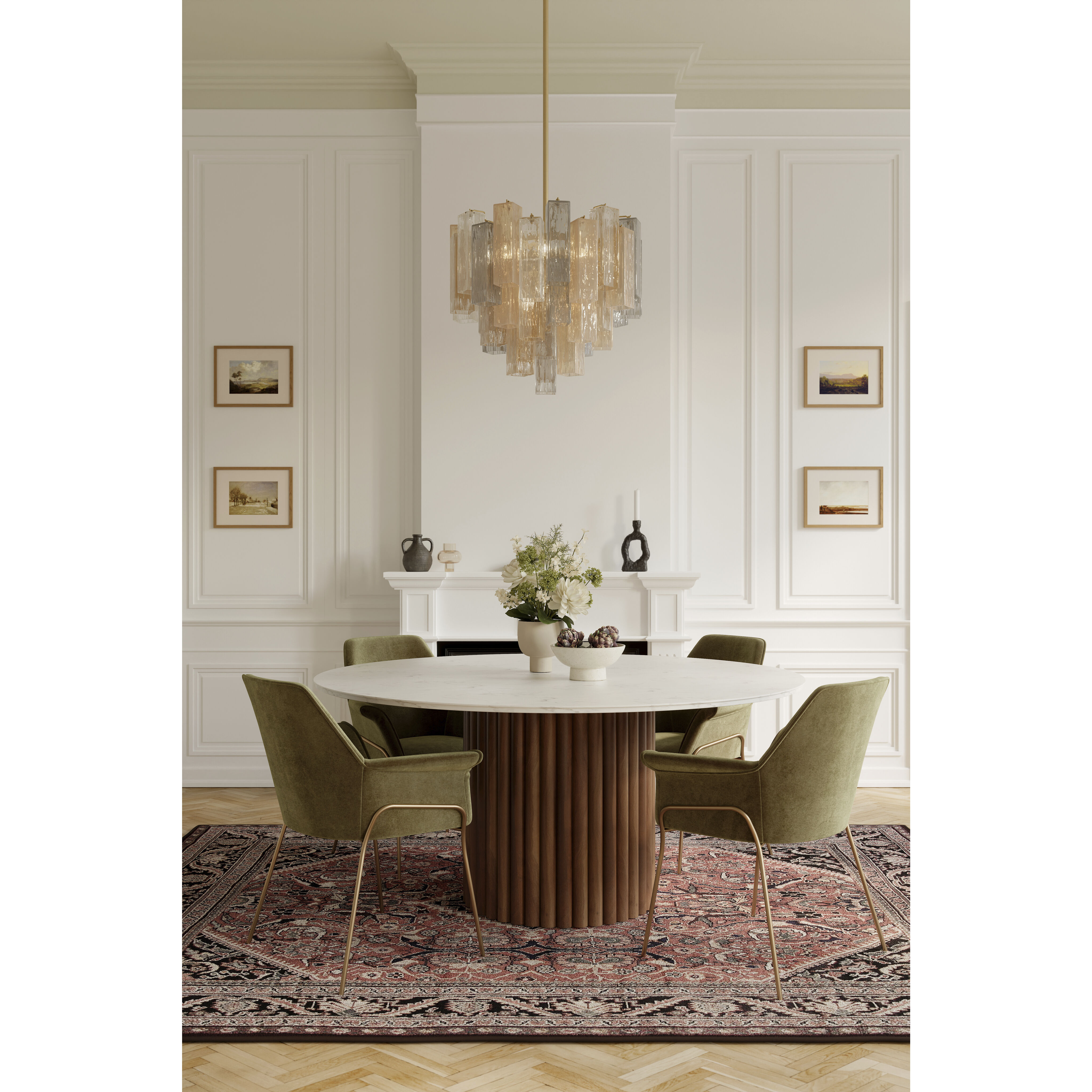 Torvento 9 Light 25.25 inch Legacy Brass Pendant Ceiling Light in Clear,  Grey and Amber Handmade Glass