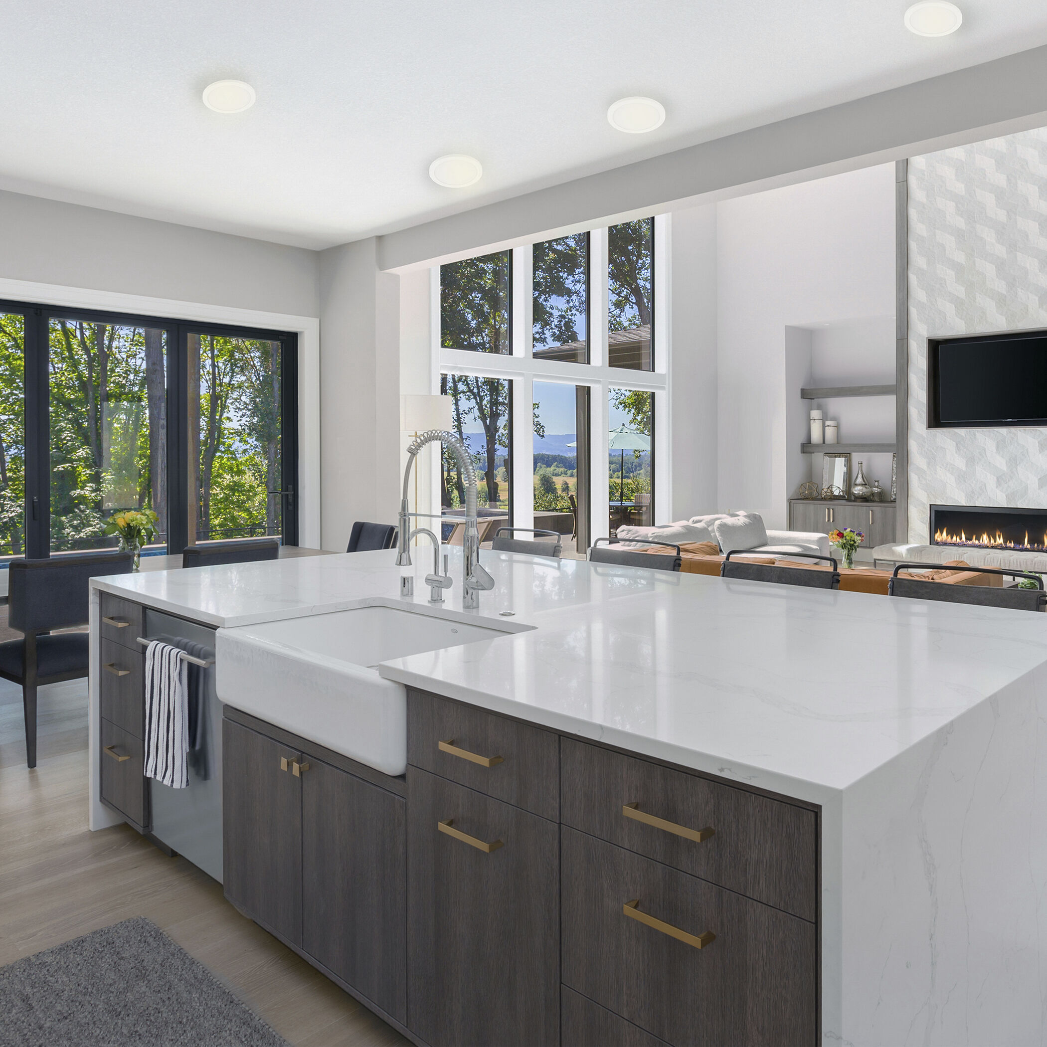 Trago 9 LED 8.86 inch White Flush Mount Ceiling Light, Wall Mountable