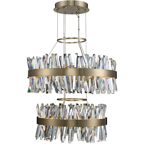 Glacier LED 32 inch Brushed Champagne Gold Pendant Ceiling Light