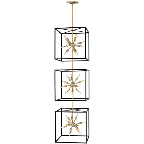 Lisa McDennon Aros 36 Light 20 inch Black with Warm Brass Indoor Chandelier Ceiling Light