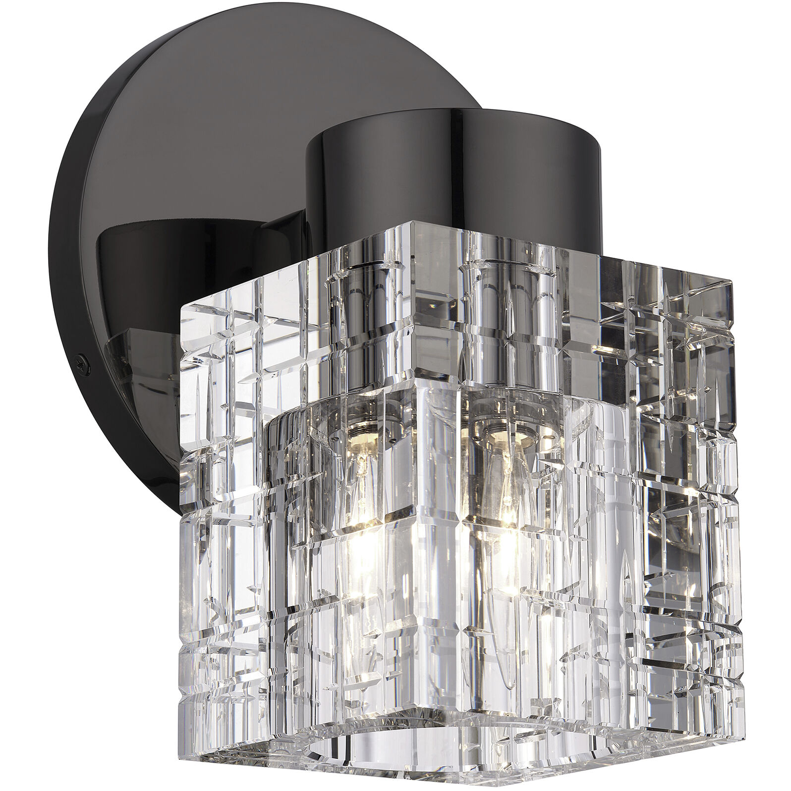 Rotterdam 1 Light 7 inch Black Chrome Crystal Single Sconce Wall Light