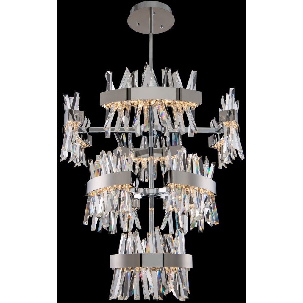 Glacier LED 36 inch Polished Chrome Foyer Pendant Ceiling Light