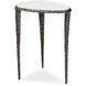 Arnold 23.75 X 17.75 inch White Marble and Dark Bronze Accent Table