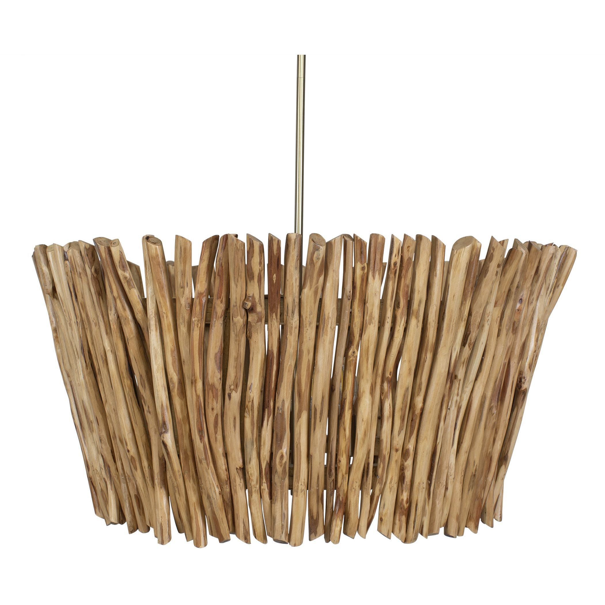 Rhea 4 Light 29.5 inch Antique Brass and Natural Chandelier Ceiling Light