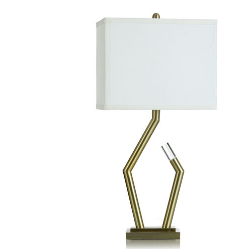 Cameron 33 inch 100.00 watt Antique Brass/Off-White Table Lamp Portable Light