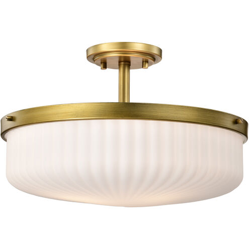 Solara 16.6 inch Natural Brass Semi Flush Mount Ceiling Light
