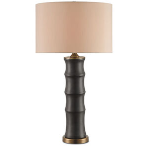 Roark 31 inch 150 watt Matte Black/Antique Brass Table Lamp Portable Light