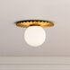 Alora Mood Plume 1 Light 13.88 inch Brushed Gold/Opal Matte Glass Flush Mount Ceiling Light