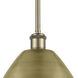 Ballston Dome LED 12 inch Antique Brass Pendant Ceiling Light