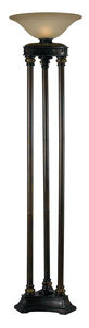 Colossus 14 inch 150.00 watt Oil Rubbed Bronze W/ Marble Ed Accent Torchiere Portable Light, 3 Pole