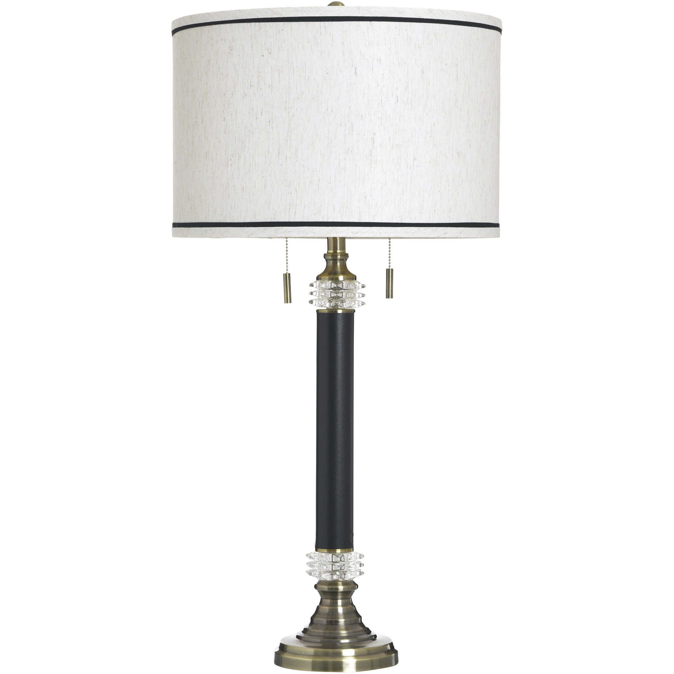 Steel 34.25 inch 60 watt Cabar Gold and White Table Lamp Portable Light
